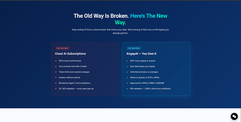 Screenshot of AirGap AI