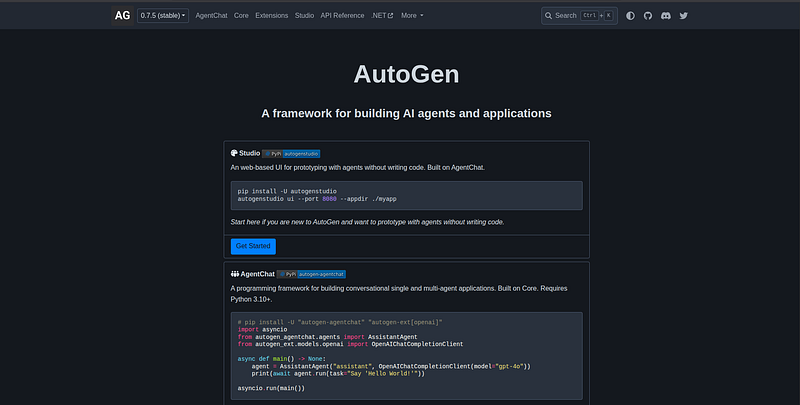 Screenshot of AutoGen
