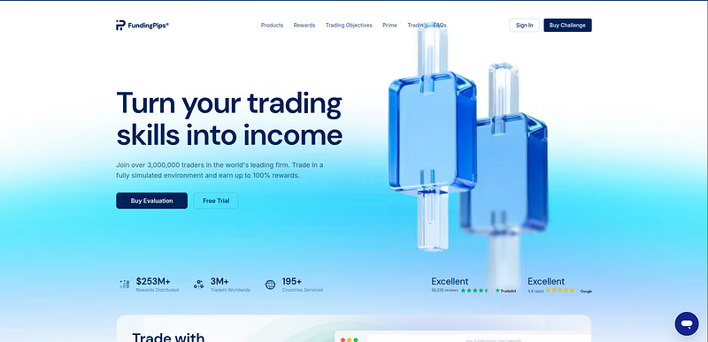 FundingPips screen