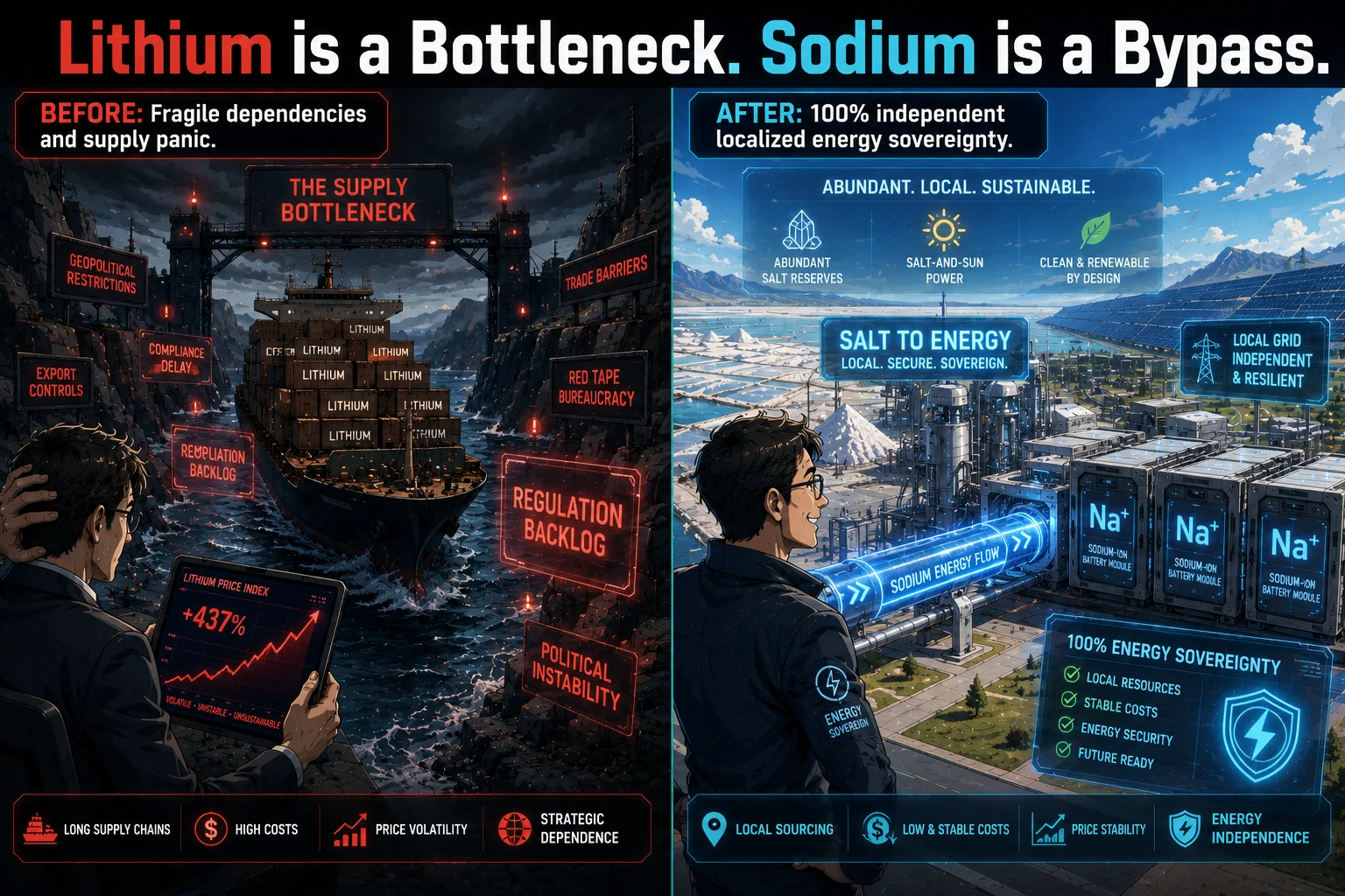 Lithium is a Bottleneck: Decoupling the Energy Stack